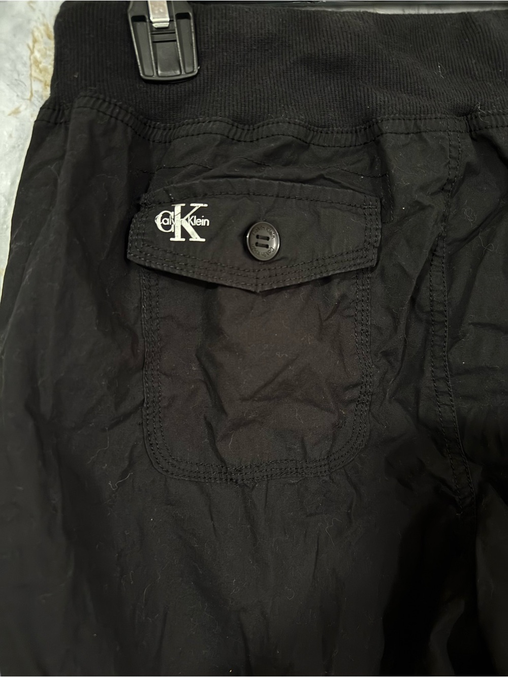 Calvin Klein Black Cargo Joggers with Drawstring - Picture 3 of 4